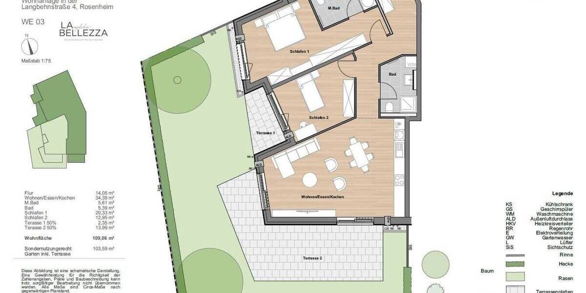 Etagenwohnung Rosenheim West - 3 Zimmer, 109 m&sup2;, 924.000&euro; | Angebot:25815354