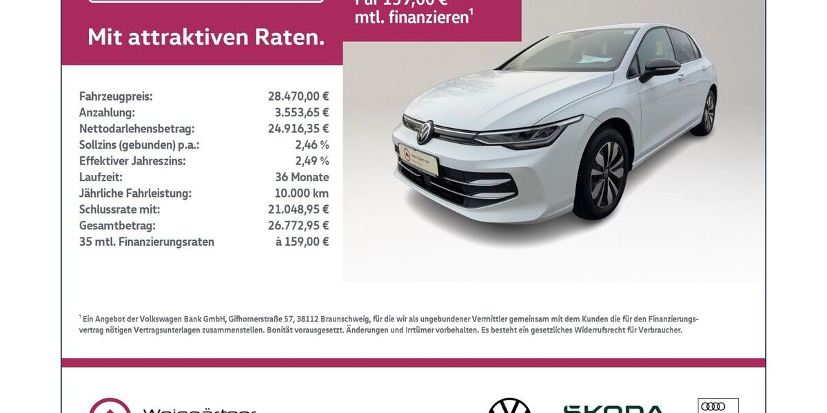 VW Golf 11.990 km 28.470 &euro; Miesbach 83714