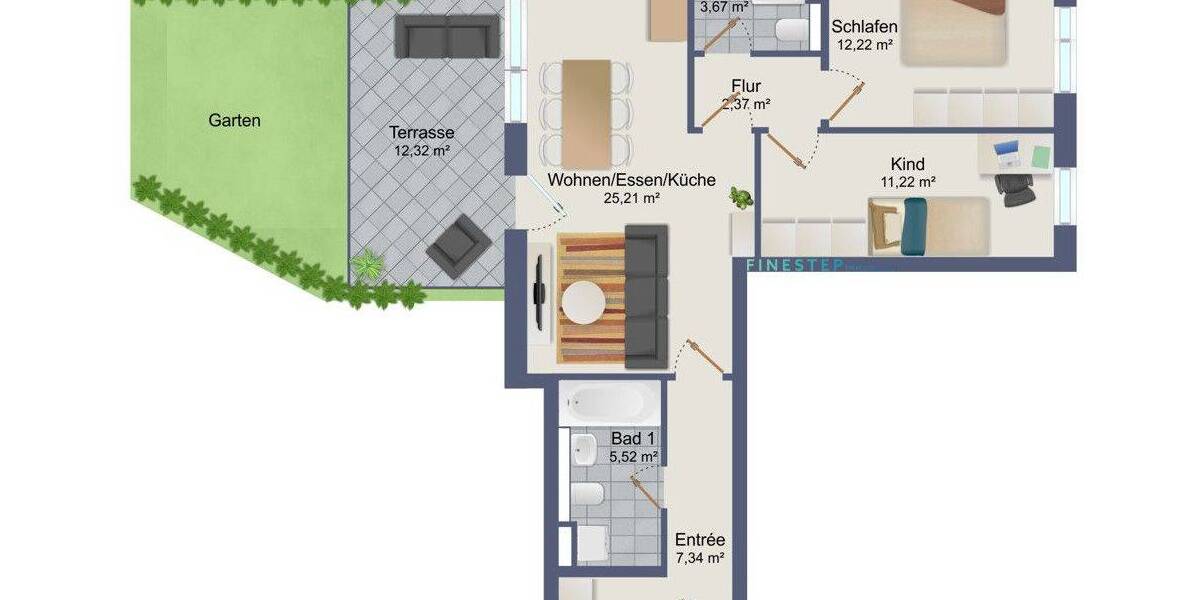 Etagenwohnung Grafing bei München Grafing - 3 Zimmer, 73 m&sup2;, 630.000&euro; | Angebot:25682740