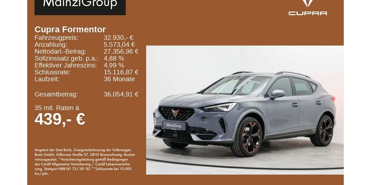 Cupra Formentor 88.809 km 32.930 &euro; Feldkirchen/Westerham 83620