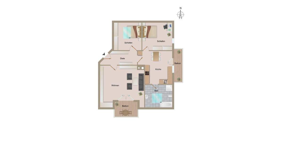 Etagenwohnung Bruckmühl Heufeld - 3 Zimmer, 98 m&sup2;, 375.000&euro; | Angebot:25665217