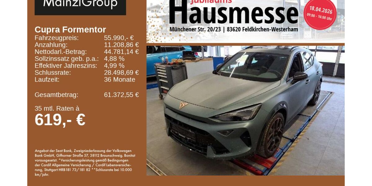 Cupra Formentor 20.262 km 55.990 &euro; Feldkirchen/Westerham 83620