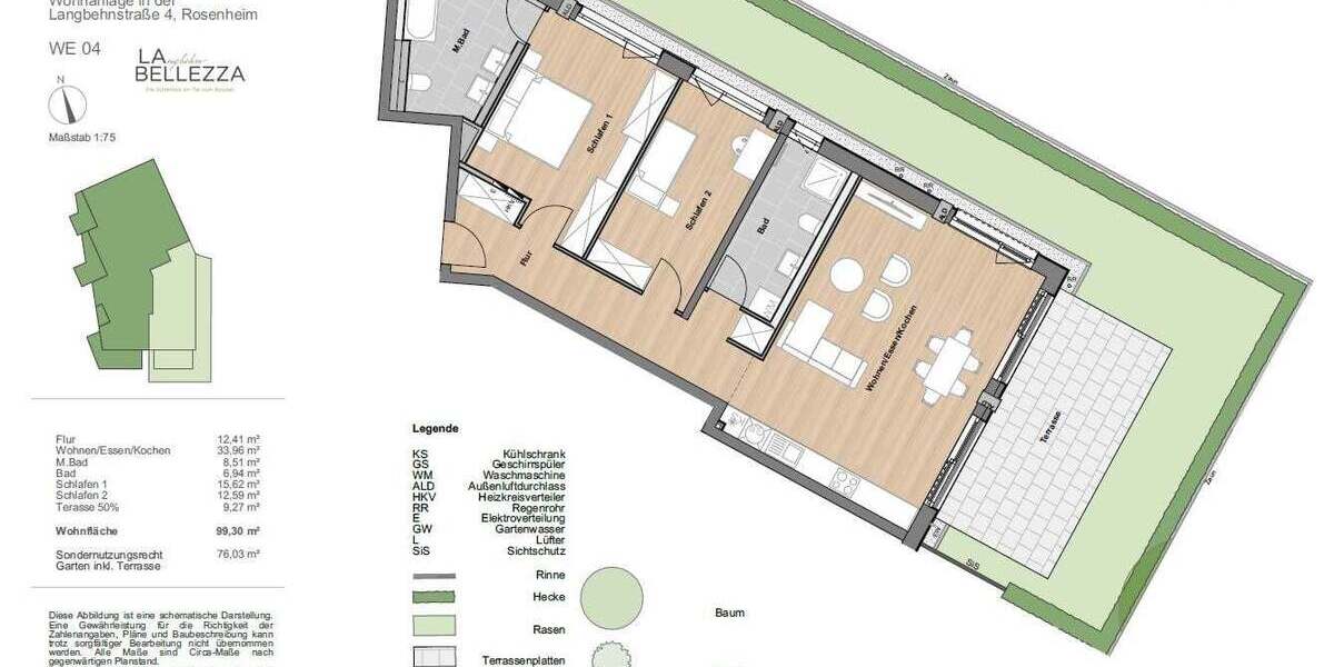 Etagenwohnung Rosenheim West - 3 Zimmer, 99 m&sup2;, 834.000&euro; | Angebot:25667603