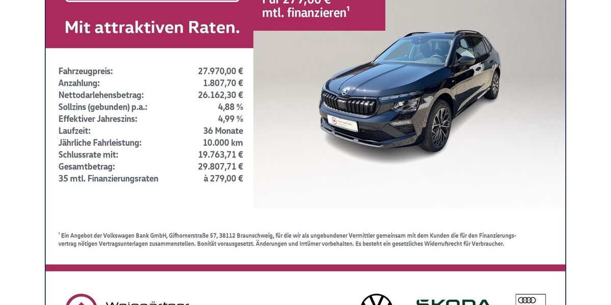 Skoda Kamiq 3.500 km 27.970 &euro; Miesbach 83714
