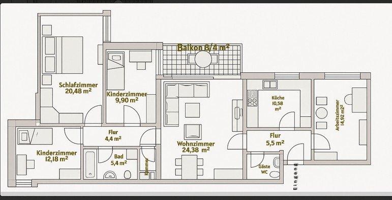 Etagenwohnung Ebersberg - 5 Zimmer, 115 m&sup2;, 525.000&euro; | Angebot:26089888