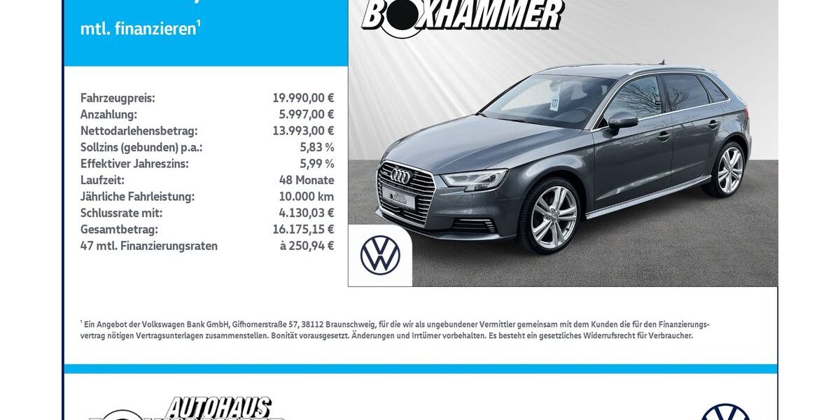Audi A3 62.077 km 19.990 &euro; Bad Aibling 83043