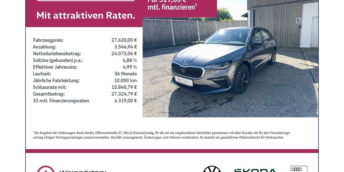 Skoda Scala 9.500 km 27.620 &euro; Miesbach 83714
