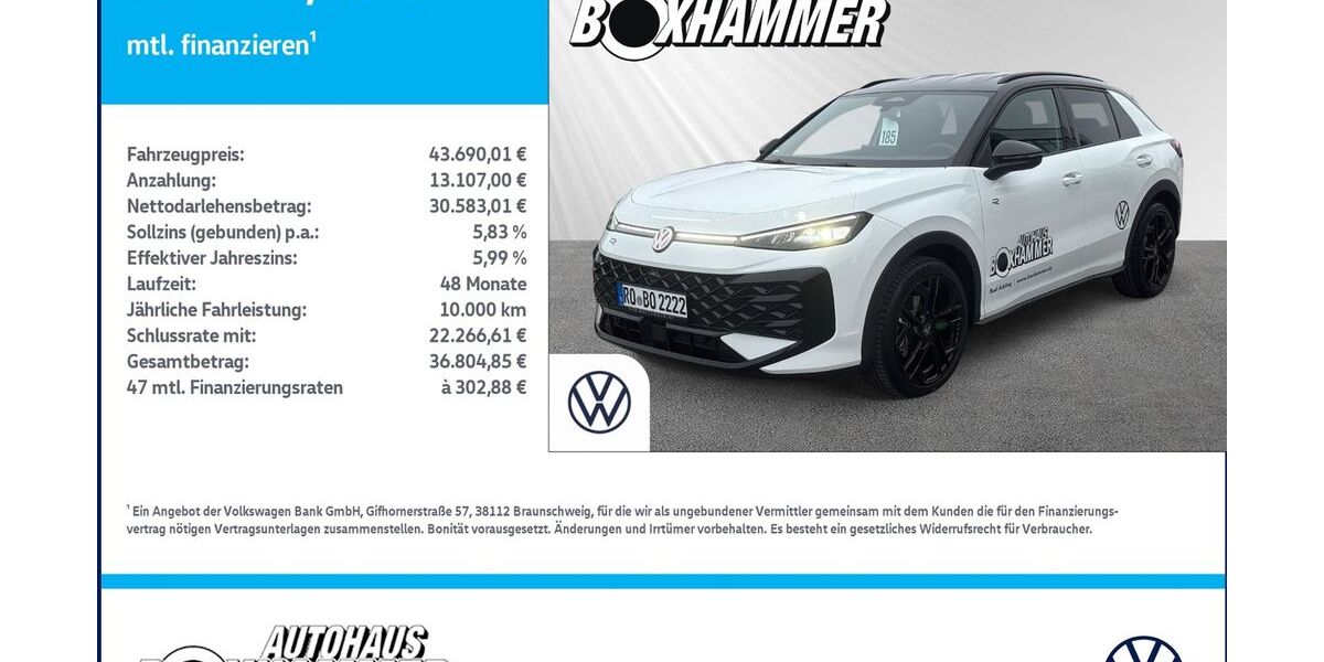 VW T-Roc 1.990 km 43.690 &euro; Bad Aibling 83043