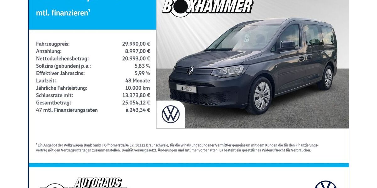 VW Caddy Maxi 19.729 km 29.990 &euro; Bad Aibling 83043