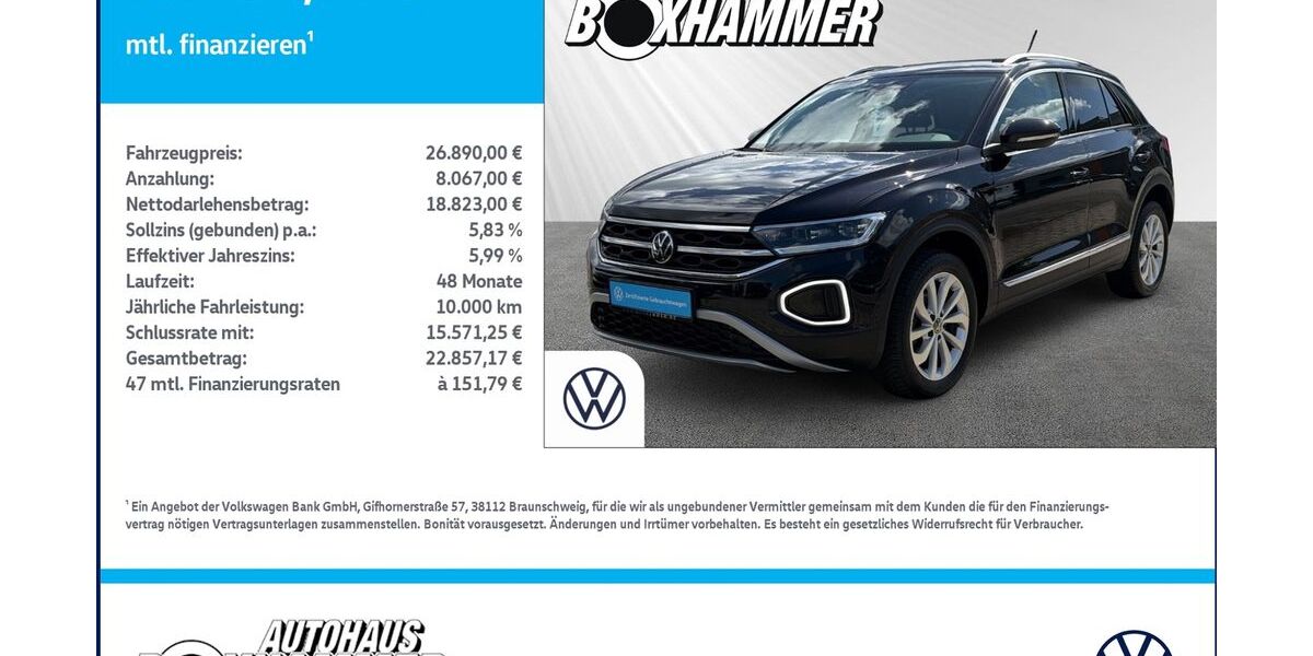 VW T-Roc 46.387 km 26.890 &euro; Bad Aibling 83043