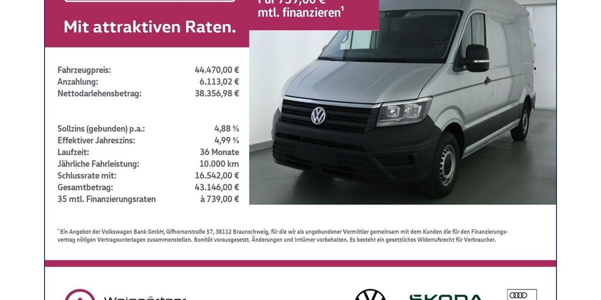VW Crafter 56.900 km 44.470 &euro; Miesbach 83714