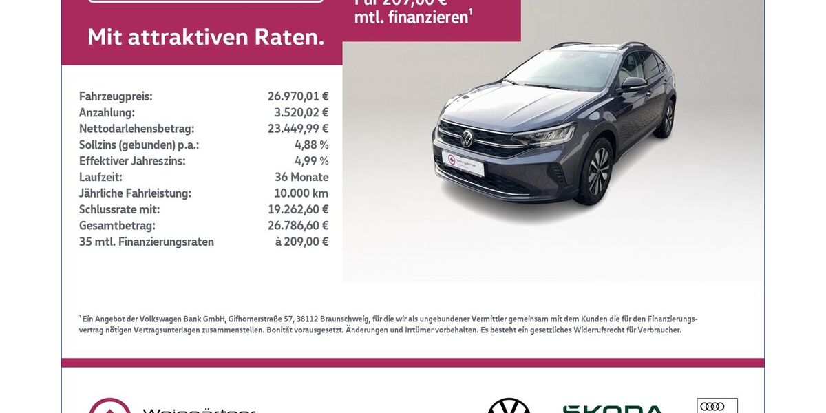VW Taigo 1.650 km 26.970 &euro; Miesbach 83714