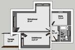Etagenwohnung Riedering Mitterfeld - 2 Zimmer, 58 m&sup2;, 275.000&euro; | Angebot:26471244