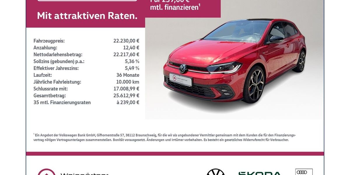 VW Polo 41.600 km 22.230 &euro; Miesbach 83714