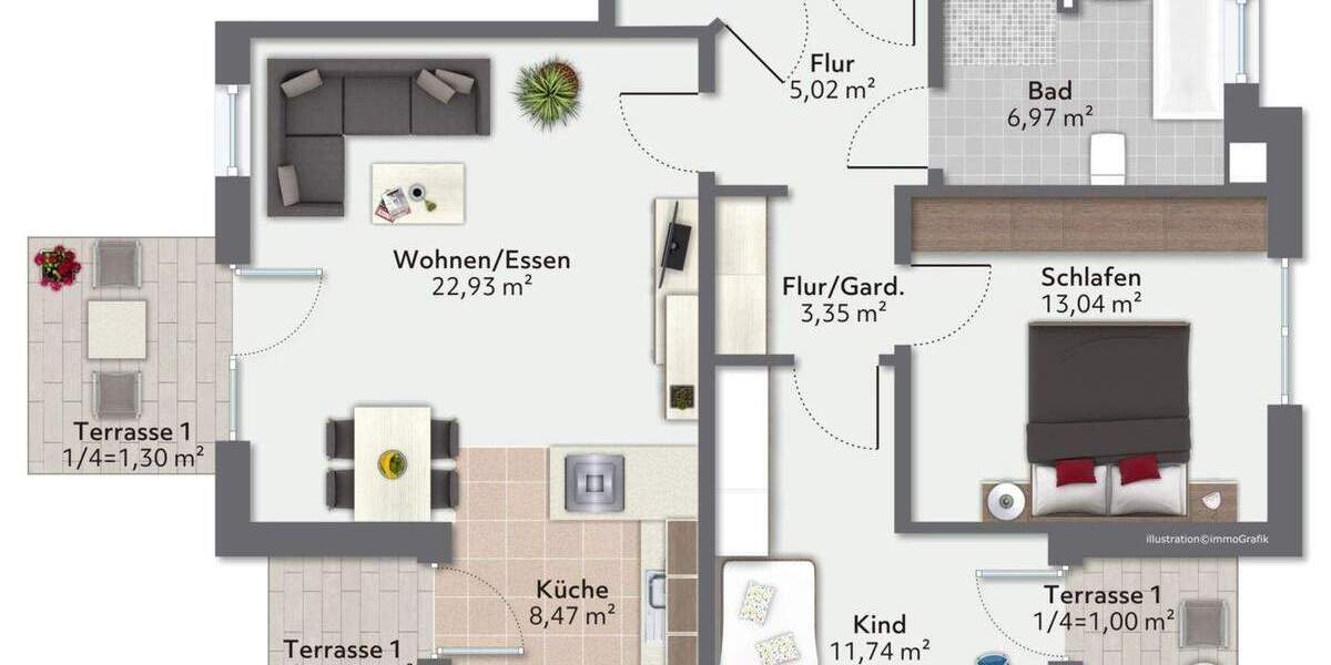 Etagenwohnung Grafing bei München Grafing - 3 Zimmer, 76 m&sup2;, 596.000&euro; | Angebot:25726680