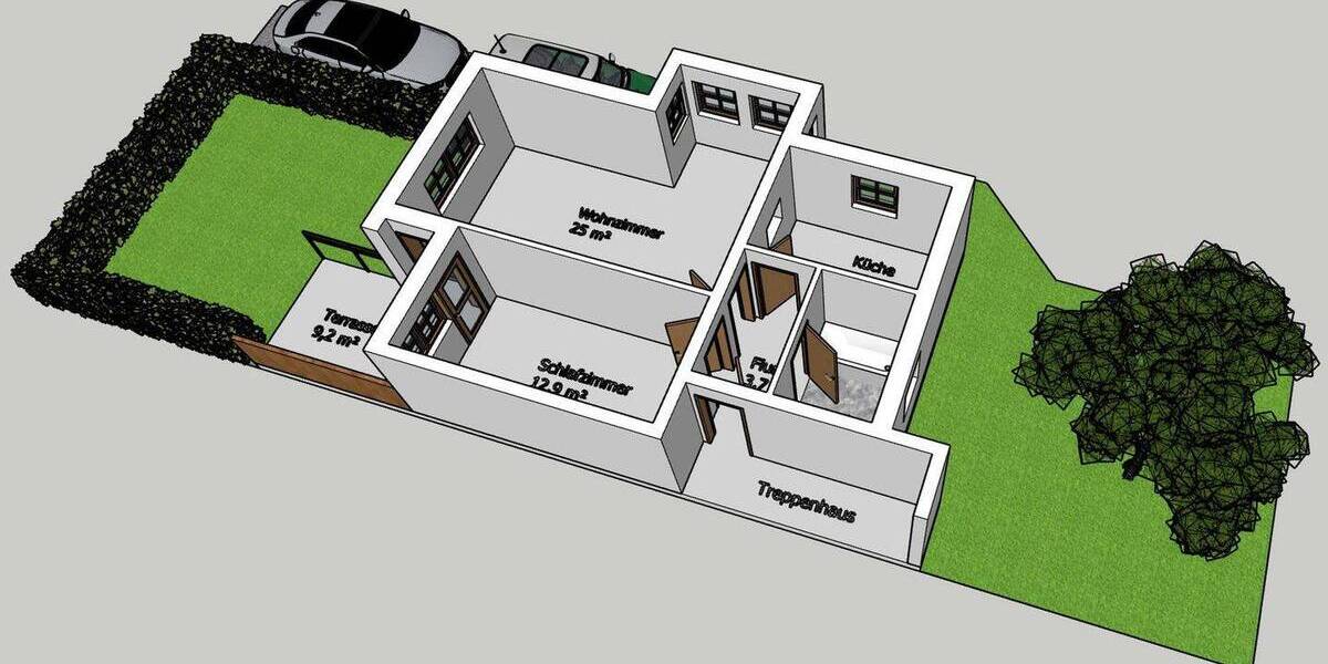 Etagenwohnung Riedering Mitterfeld - 2 Zimmer, 58 m&sup2;, 275.000&euro; | Angebot:26471244