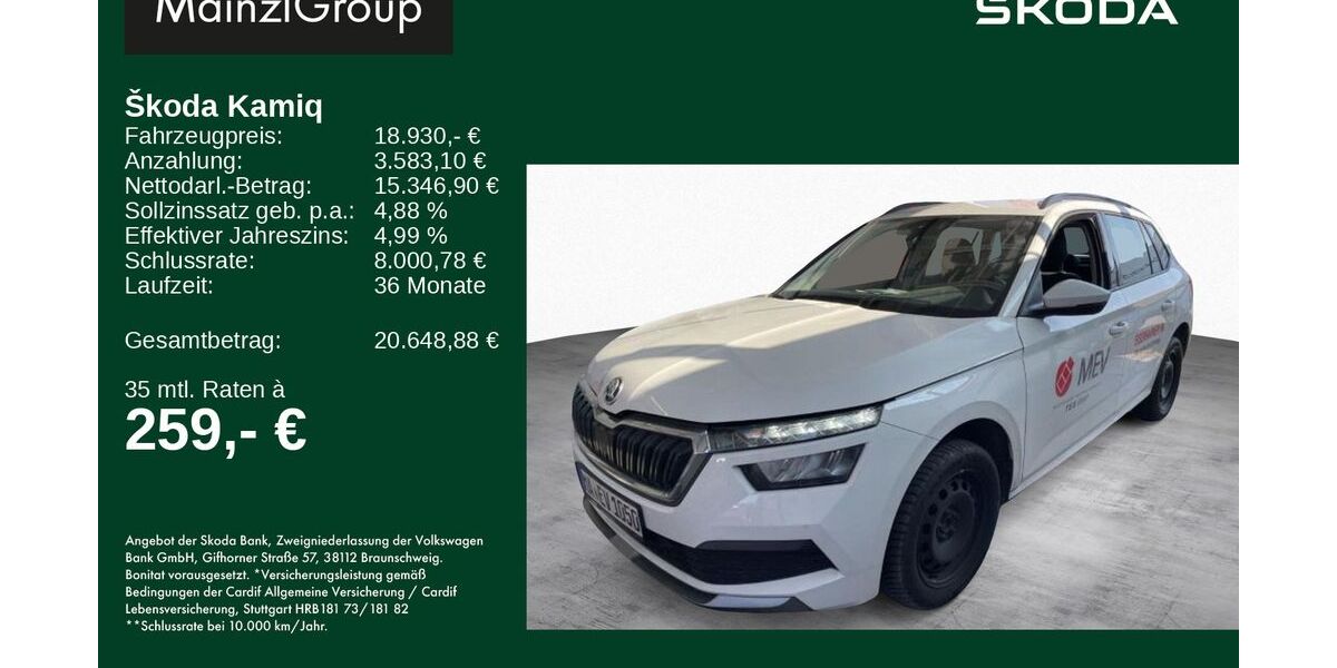 Skoda Kamiq 85.600 km 18.930 &euro; Feldkirchen/Westerham 83620