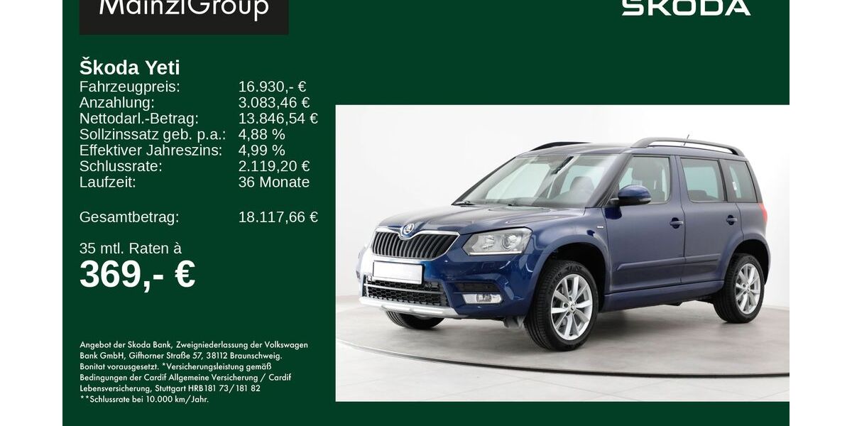 Skoda Yeti 106.846 km 16.930 &euro; Feldkirchen/Westerham 83620