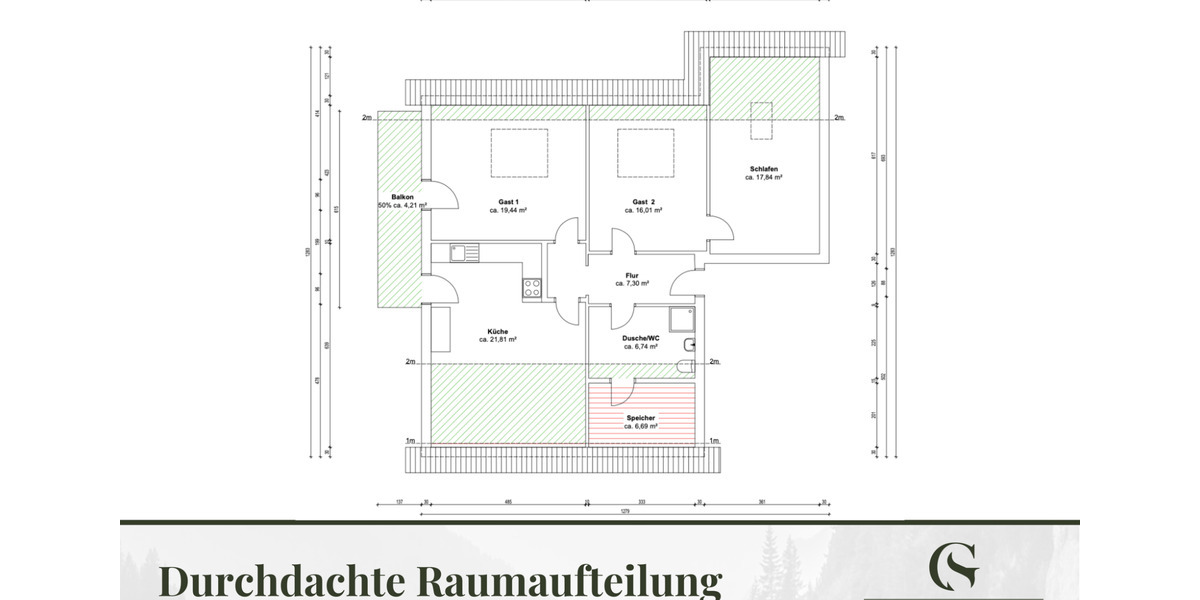 Etagenwohnung Flintsbach am Inn - 3 Zimmer, 93 m&sup2;, 1.400&euro; | Angebot:25868158
