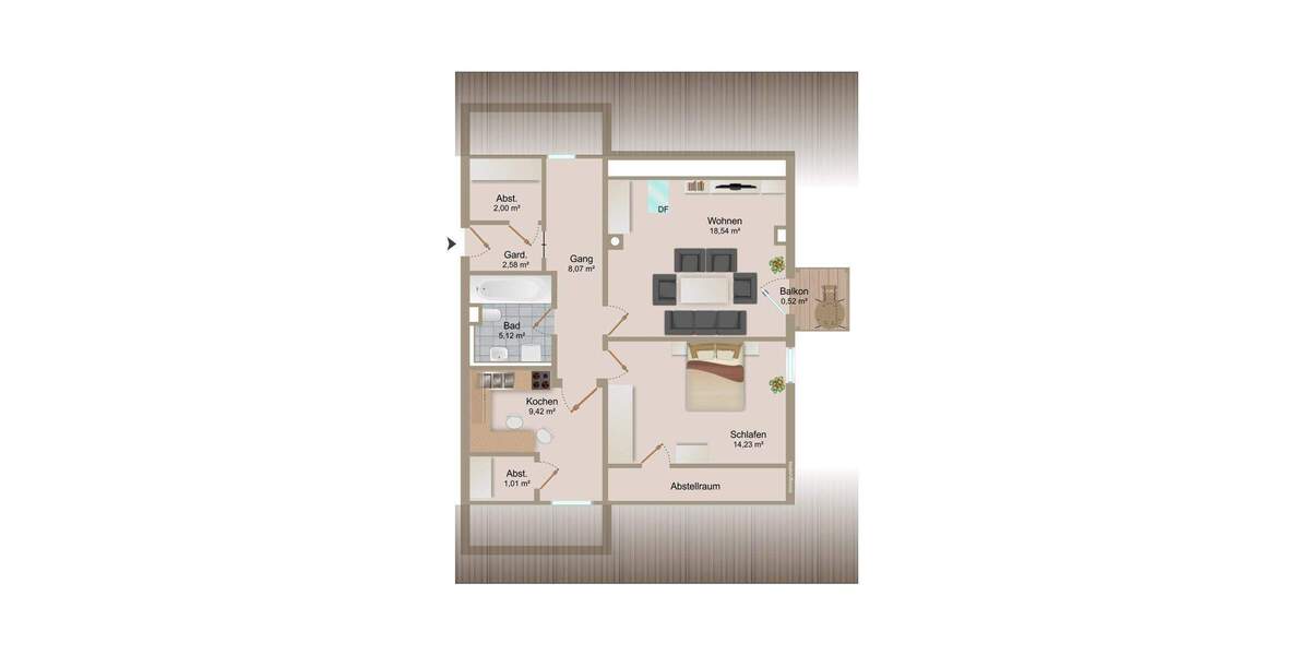 Etagenwohnung Glonn - 2 Zimmer, 62 m&sup2;, 249.000&euro; | Angebot:25669615