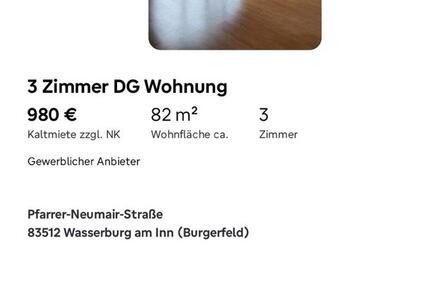 Wohnung Wasserburg am Inn - 3 Zimmer, 81 m&sup2;, 980&euro; | Angebot:25989086