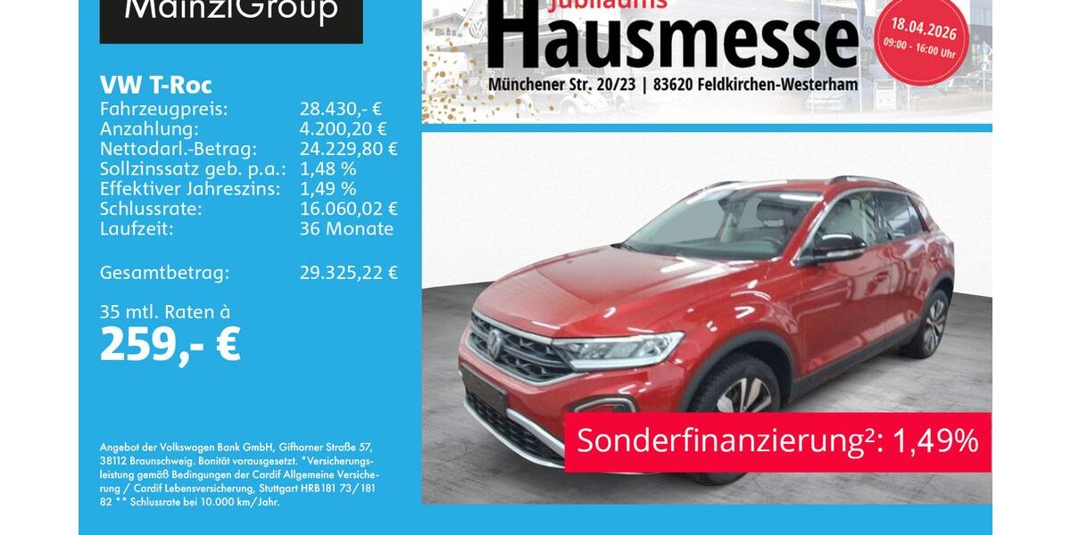 VW T-Roc 23.200 km 28.430 &euro; Feldkirchen/Westerham 83620