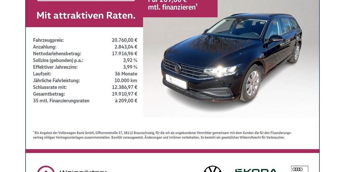 VW Passat Variant 69.600 km 20.760 &euro; Miesbach 83714