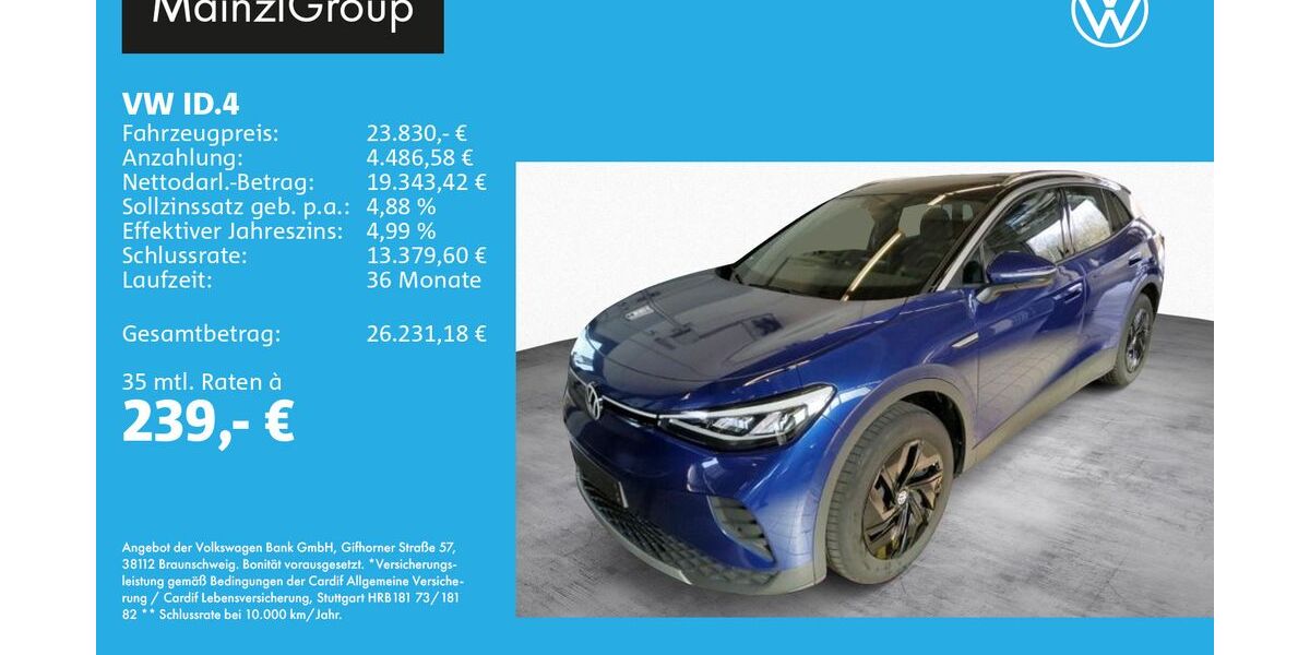 VW ID.4 18.420 km 23.830 &euro; Feldkirchen/Westerham 83620