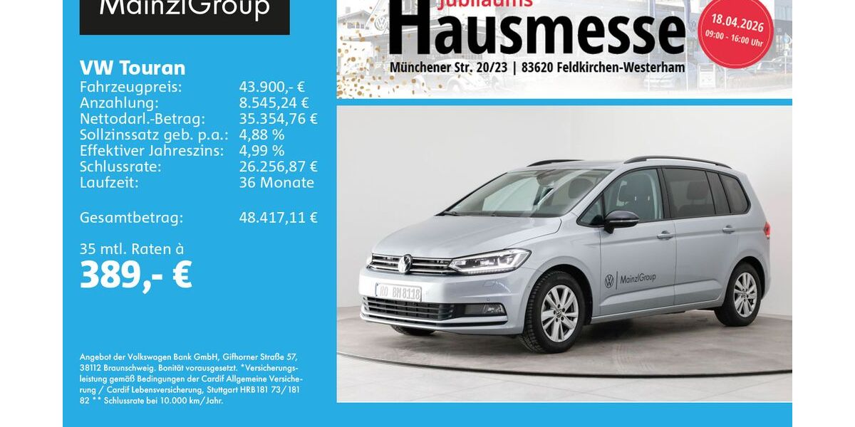 VW Touran 9.000 km 43.900 &euro; Feldkirchen-Westerham 83620