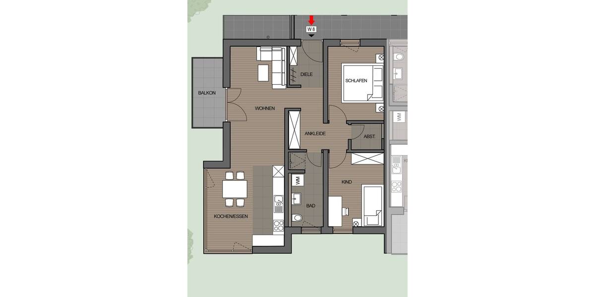 Etagenwohnung Bad Aibling - 3 Zimmer, 78 m&sup2;, 563.184&euro; | Angebot:25667608