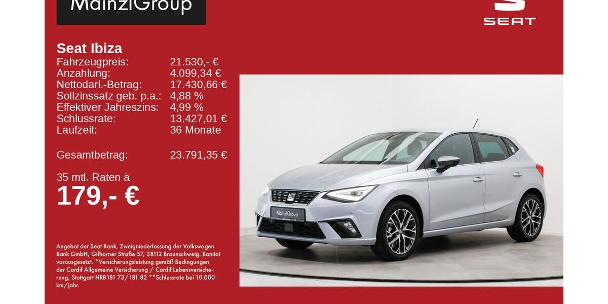 Seat Ibiza 22.720 km 21.530 &euro; Feldkirchen/Westerham 83620