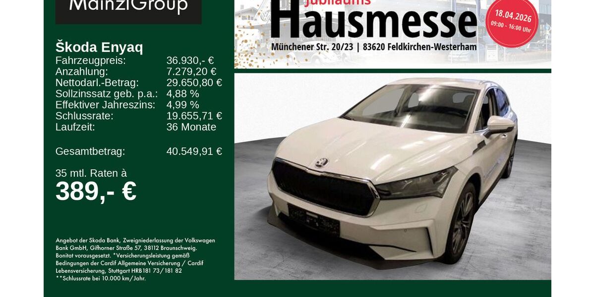 Skoda Enyaq 15.900 km 36.930 &euro; Feldkirchen/Westerham 83620