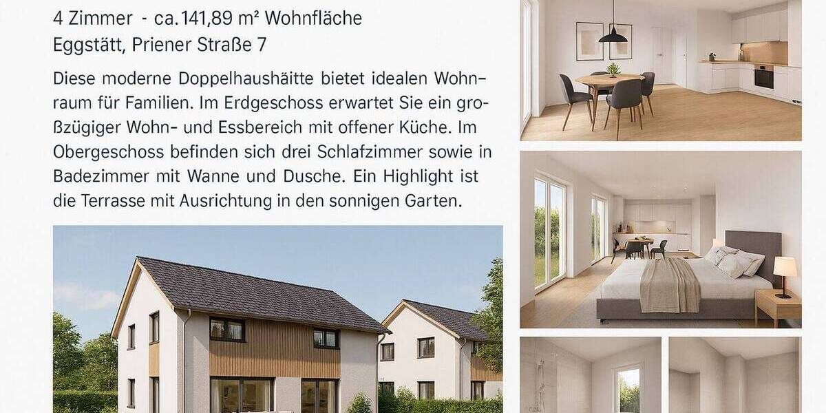 Doppelhaushälfte Eggstätt - 5 Zimmer, 187 m&sup2;, 1.009.638&euro; | Angebot:25727378
