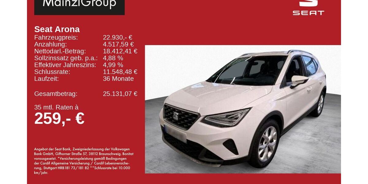 Seat Arona 9.040 km 22.930 &euro; Feldkirchen/Westerham 83620