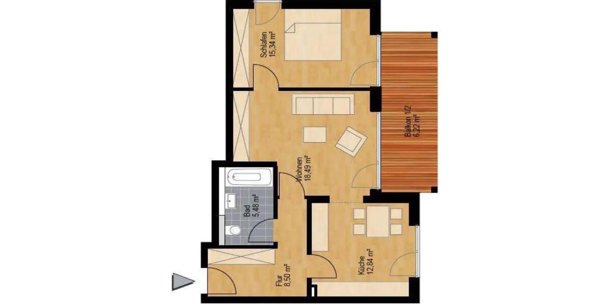Etagenwohnung Kolbermoor - 2 Zimmer, 67 m&sup2;, 1.070&euro; | Angebot:26665971