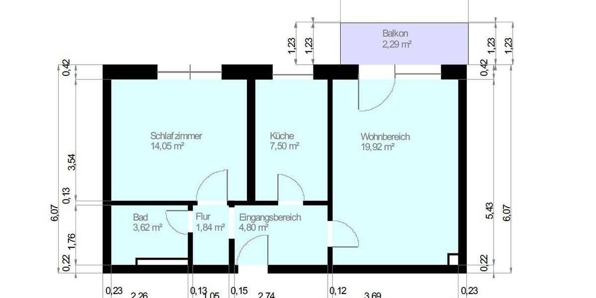 Etagenwohnung Grafing bei München Grafing - 2 Zimmer, 54 m&sup2;, 319.000&euro; | Angebot:26417877