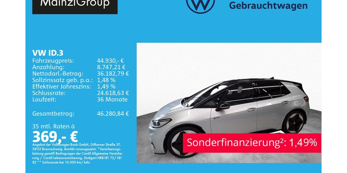 VW ID.3 9.200 km 44.930 &euro; Feldkirchen/Westerham 83620