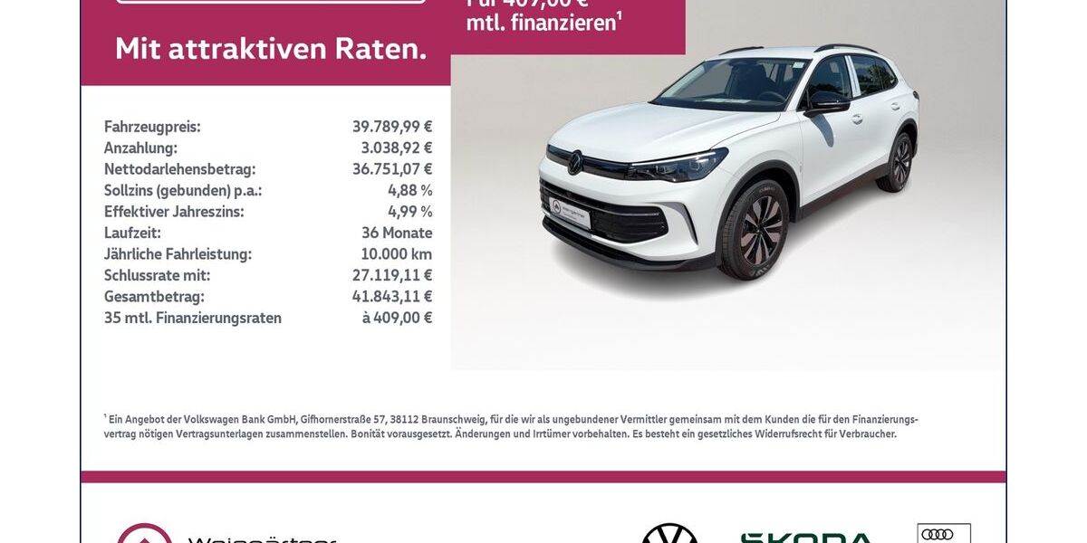 VW Tiguan 16.990 km 39.790 &euro; Miesbach 83714