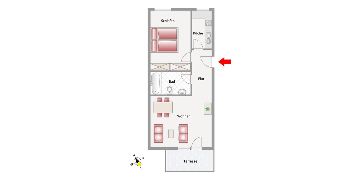 Etagenwohnung Rosenheim West - 2 Zimmer, 58 m&sup2;, 279.000&euro; | Angebot:25670868