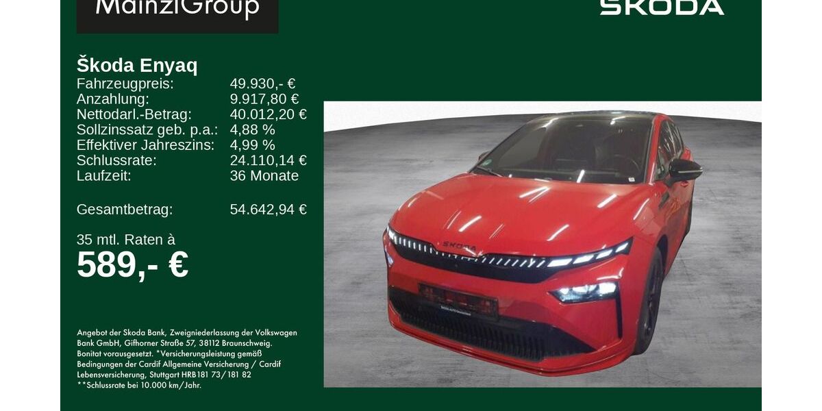 Skoda Enyaq 10.700 km 49.930 &euro; Feldkirchen/Westerham 83620