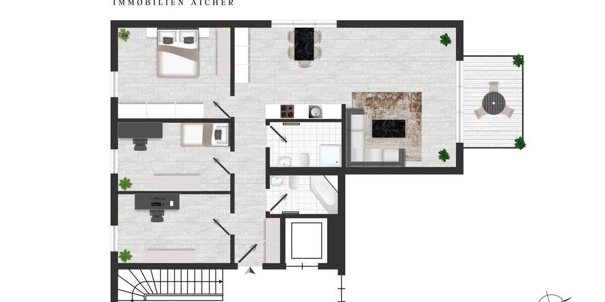 Etagenwohnung Bad Aibling Mietraching - 4 Zimmer, 101 m&sup2;, 659.000&euro; | Angebot:25692686