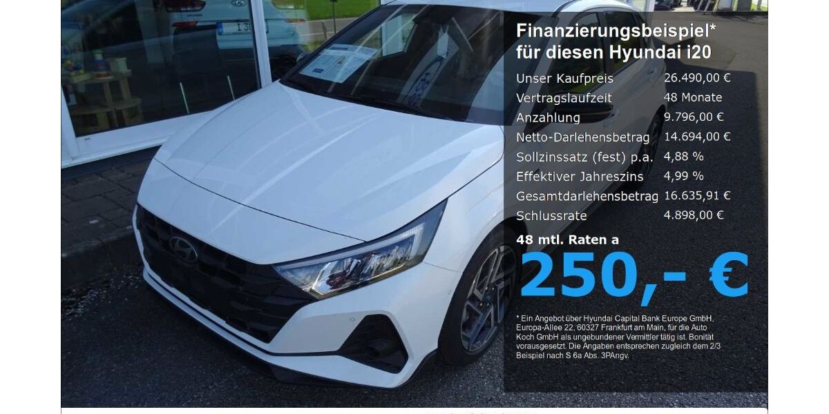 Hyundai i20 6.677 km 24.490 &euro; Bad Feilnbach 83075
