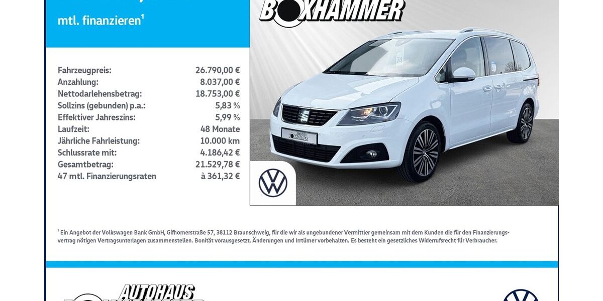 Seat Alhambra 83.557 km 26.190 &euro; Bad Aibling 83043