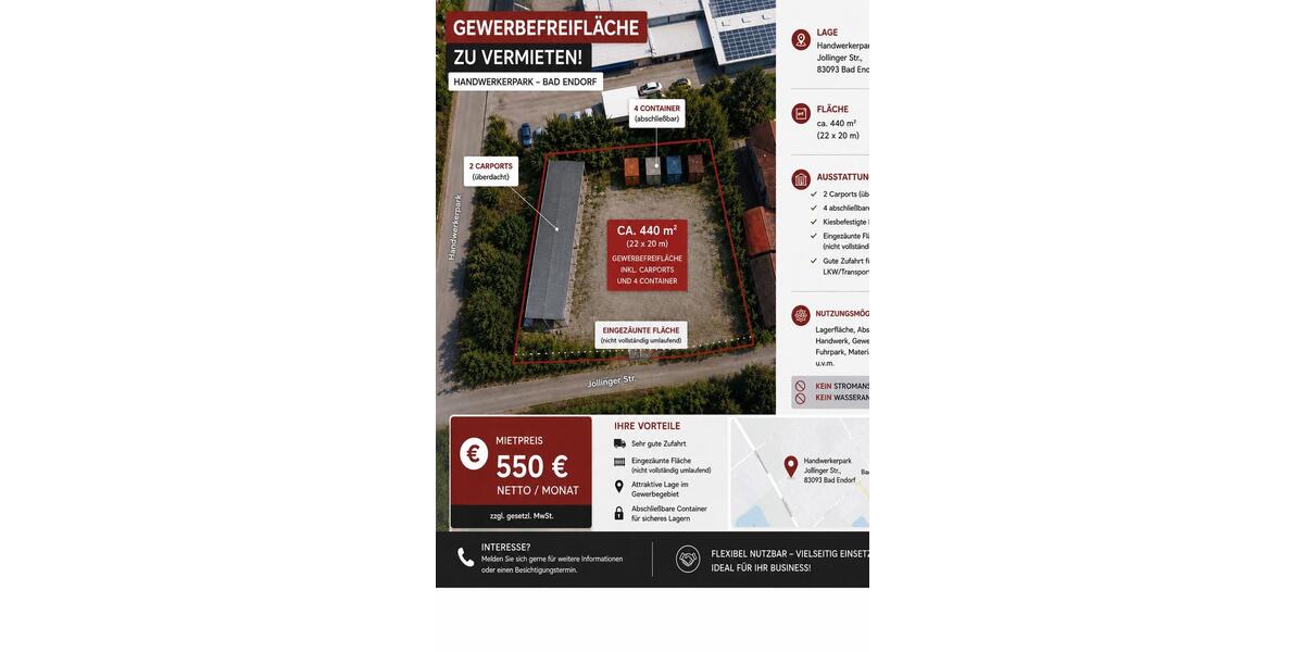 Gewerbeobjekt Bad Feilnbach - 550&euro; | Angebot:26548160
