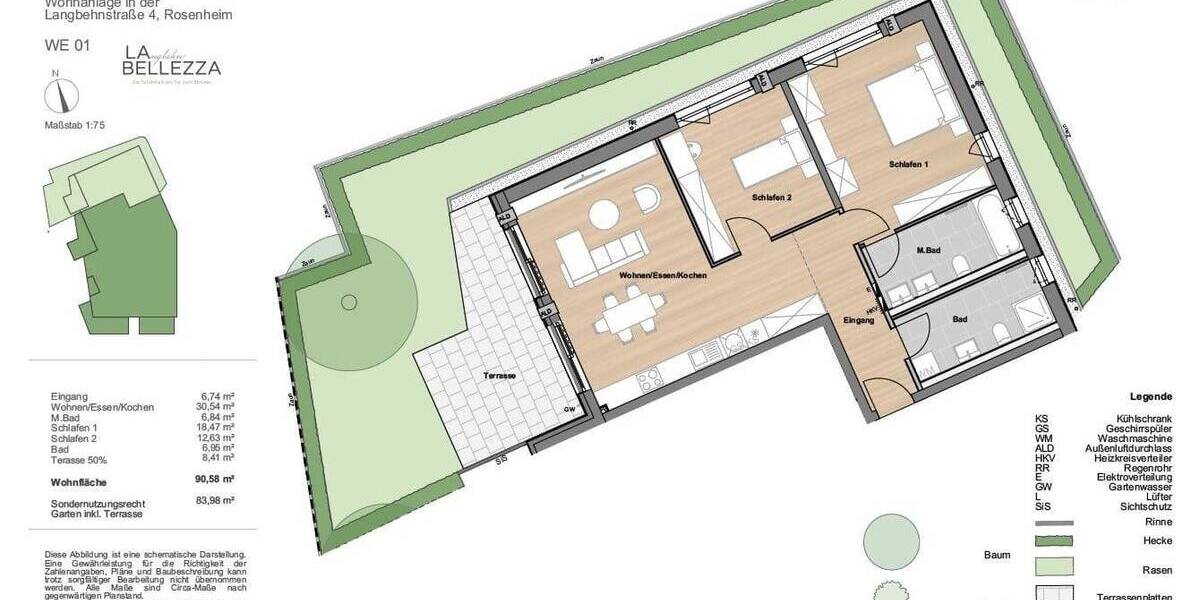 Etagenwohnung Rosenheim West - 3 Zimmer, 90 m&sup2;, 774.000&euro; | Angebot:25667720