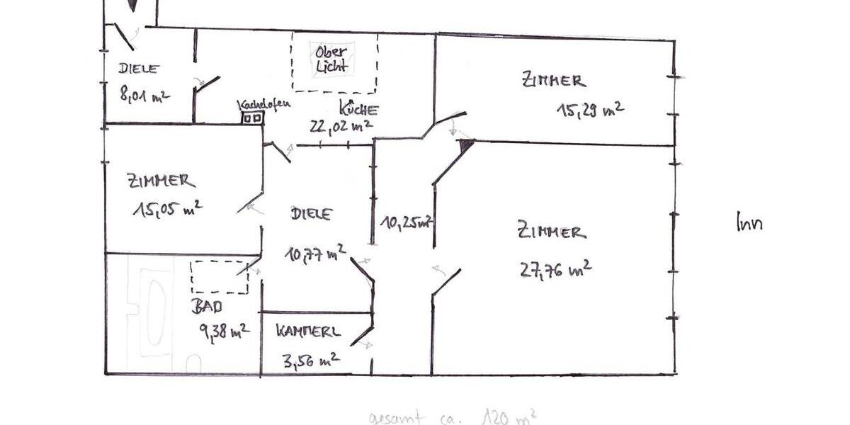Etagenwohnung Wasserburg am Inn - 3 Zimmer, 120 m&sup2;, 1.380&euro; | Angebot:26676152