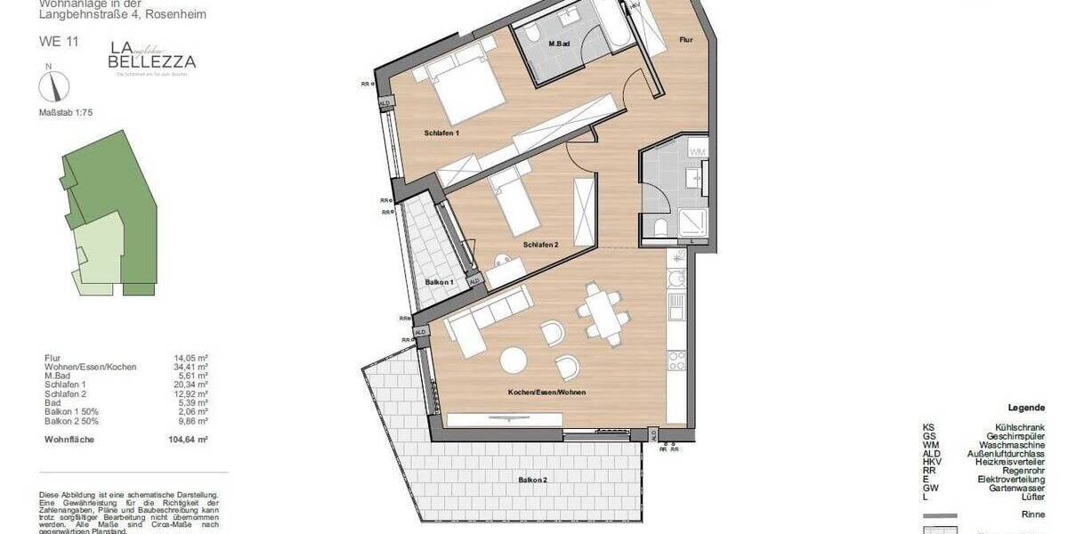 Etagenwohnung Rosenheim West - 3 Zimmer, 104 m&sup2;, 934.000&euro; | Angebot:25670865