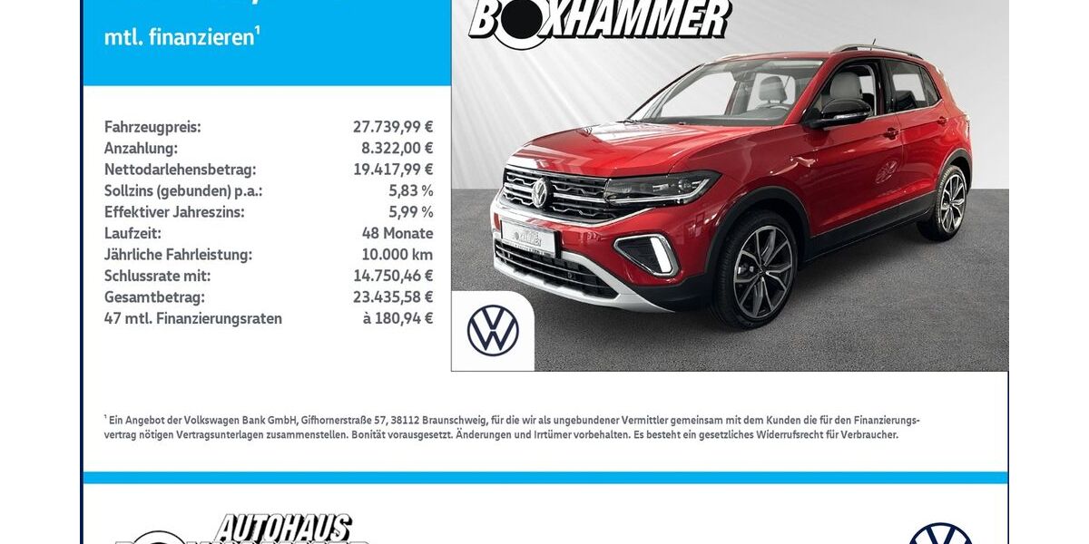 VW T-Cross 15.990 km 26.930 &euro; Bad Aibling 83043