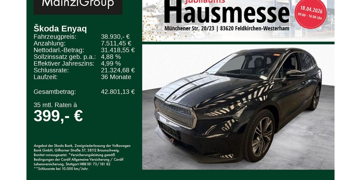 Skoda Enyaq 23.500 km 38.930 &euro; Feldkirchen/Westerham 83620