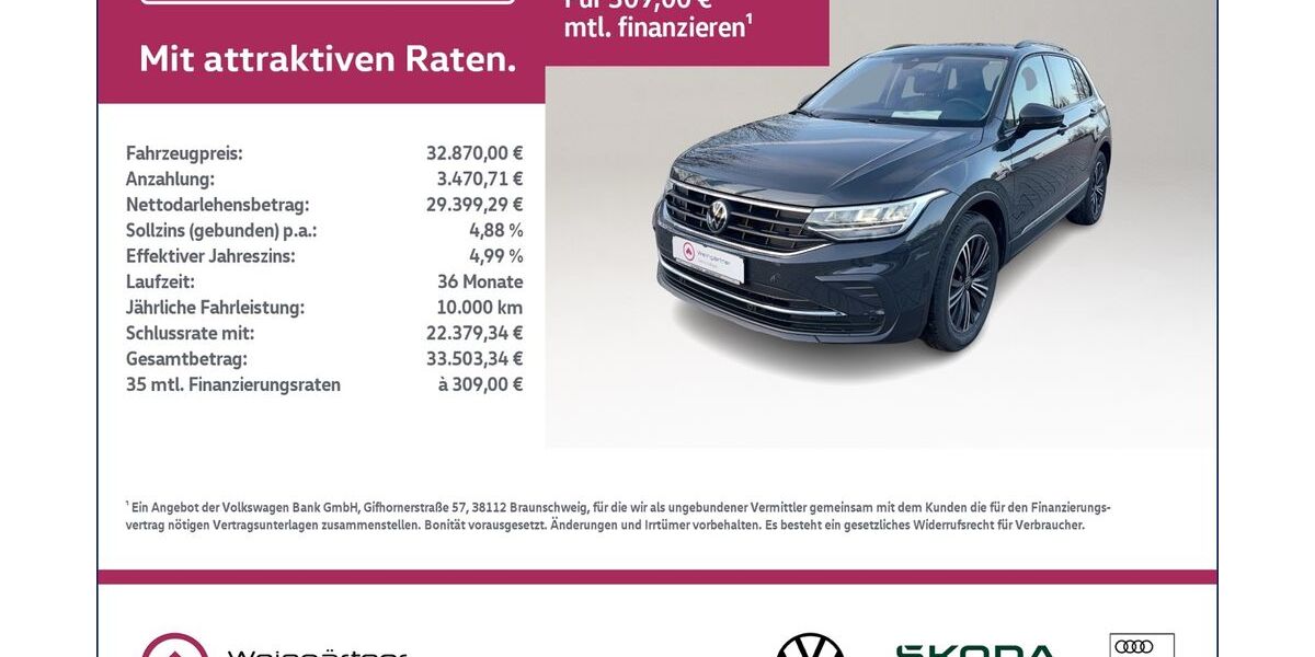 VW Tiguan 32.800 km 32.870 &euro; Miesbach 83714